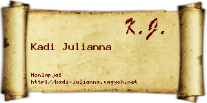 Kadi Julianna névjegykártya
